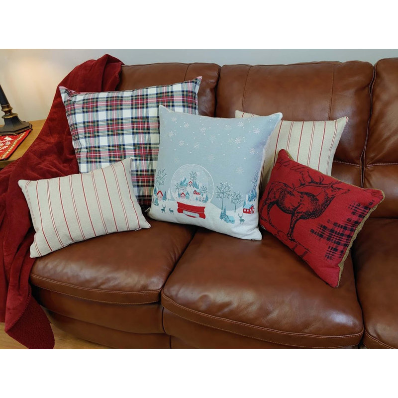 Cotton Blend Reversible Throw Pillow