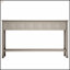 Console rustique avec deux tiroirs de taille différente et une tablette inférieure pour le rangement, finition gris délavé, peu encombrante et élégante-510790613