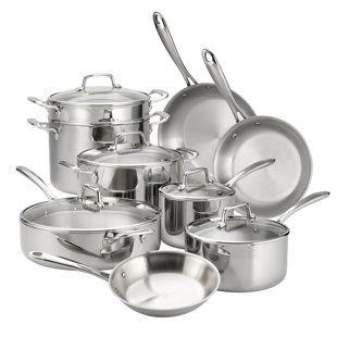 Mueller Pots and Pans Set Non-Stick, 16-Piece Healthy Stone Cookware Set  Butter Warmer, Aluminum Body, Deep Fry, Fry Pan, Sauce Pan, Pot, Stainless