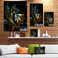 Fleur noire dorée moderne - art mural fleur fractale, impression avec fleur noire-18266808-116164178-116164182