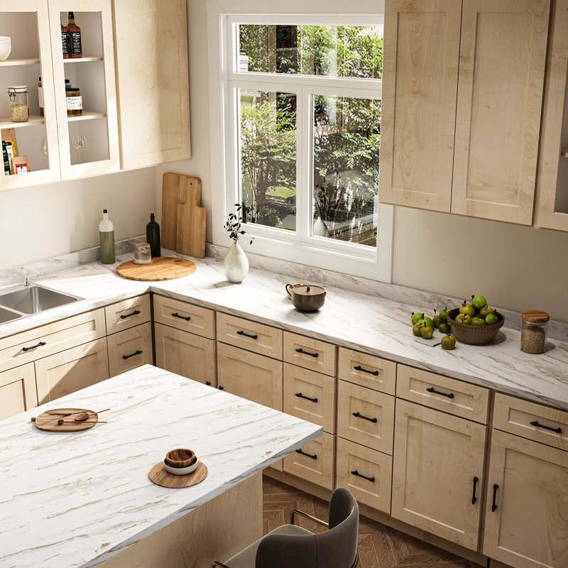 Comptoir en stratifié pour décoration intérieure - 72 po x 24,8 po x 0,76 po, thème de salle de lavage en marbre dramatique