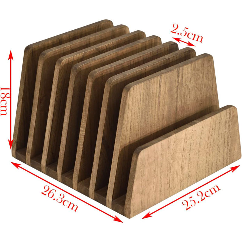 Wood Free Standing Magazine Rack, Dark Brown