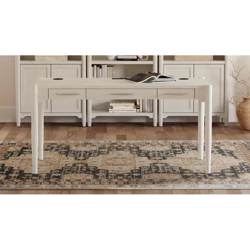 Modern Wood Office Writing Desk, Storage Table, White