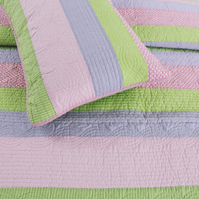 Stuart Cotton Striped Quilt Set