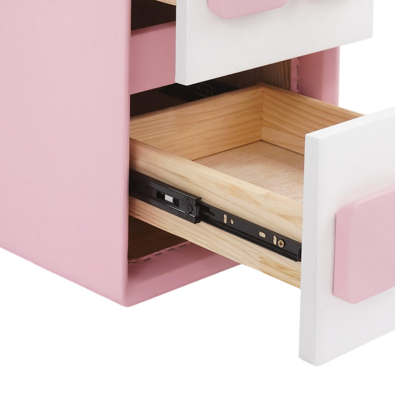 Table de bout moderne minimaliste, table de chevet pour chambre à coucher avec 2 tiroirs (15,75 po x 11,81 po x 19,69 po)