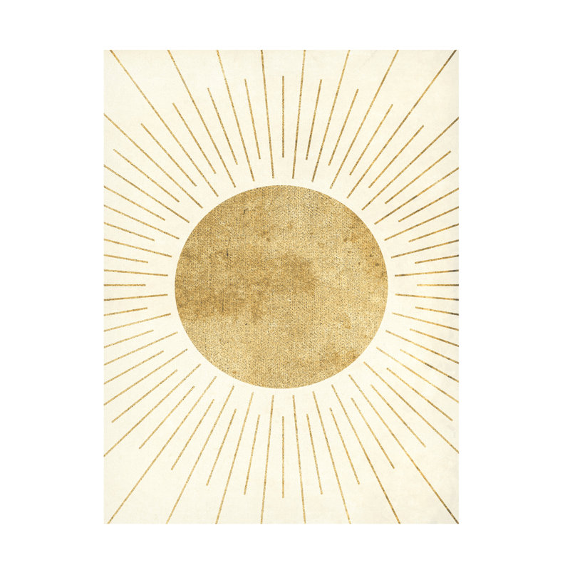 Paysage, ensemble de 3 étoiles dorées, soleil, lune, étoile, 1 sur toile, 3 pièces, H 19 po x l 14 po x P 2 po