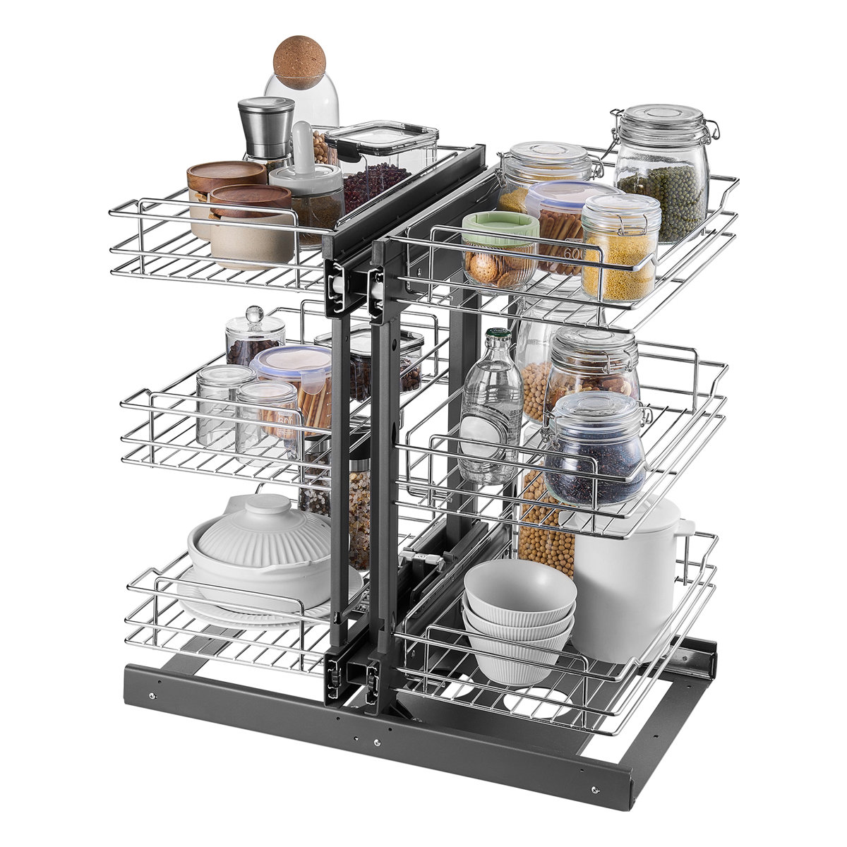 Prep Savour 3 Tier 6 Shelf Blind Corner Pull Out Photo Inspiration