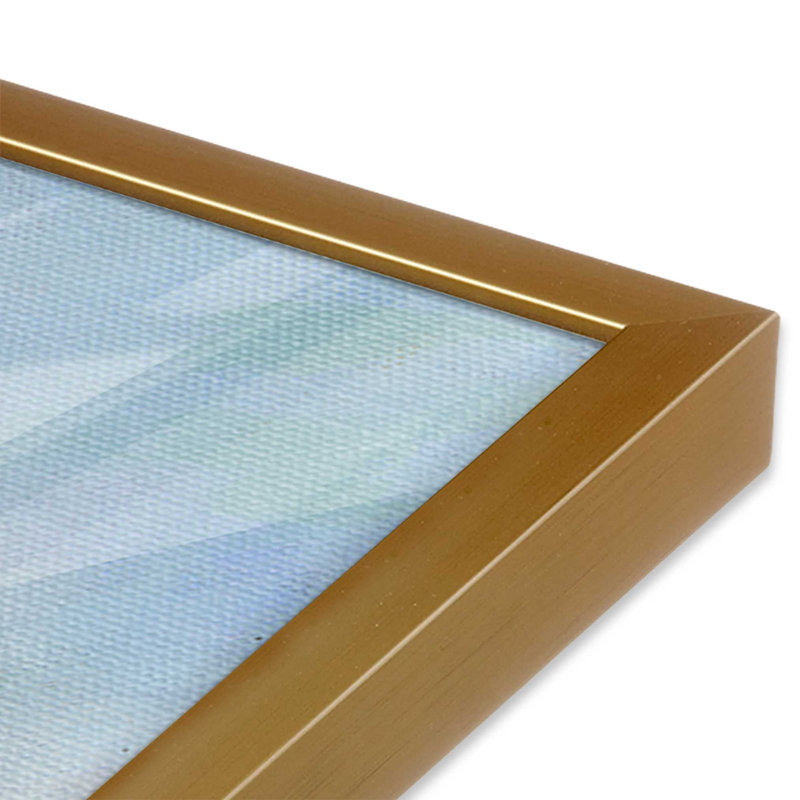 Tranquil Haven en bleu, H 17,25 po x l 13,25 po, Cadre ouvert en angle, or poli