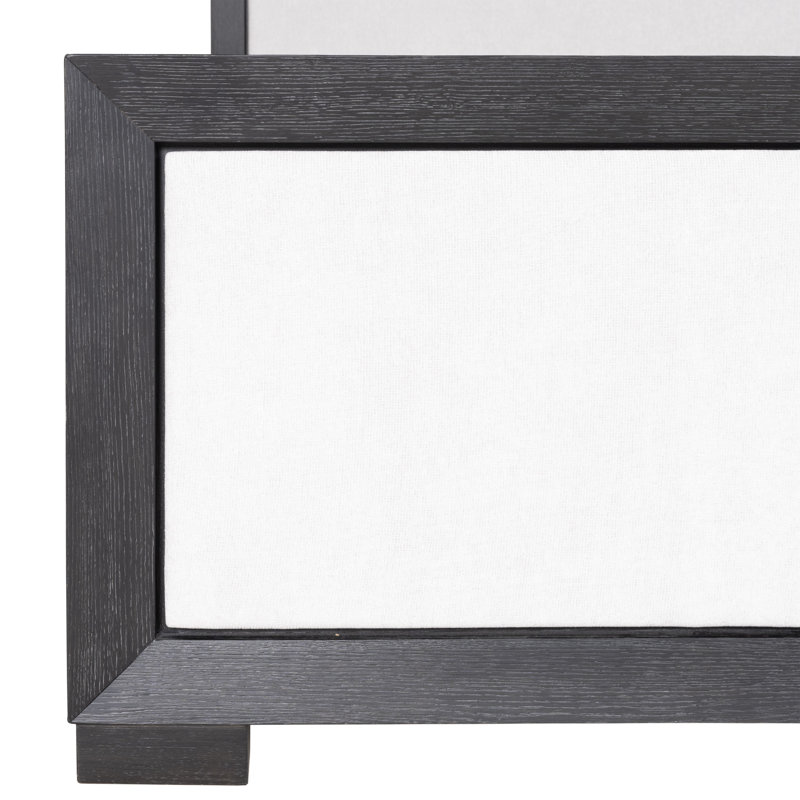 Schell Upholstered Panel Bed, King, Black