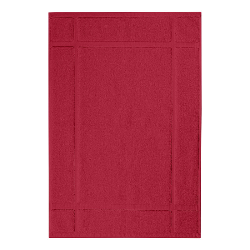 Solid Bath Mat 1350 GSM 100% Cotton for Bathroom Floor, 17" W x 24" L, Red