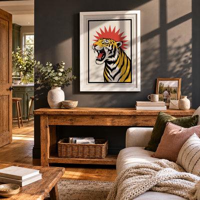 Tiger's Roar Graphic Art - Framed Print