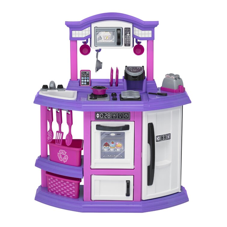 Step2 Pink and Purple Play Kitchen with Kitchen Appliances, dishes