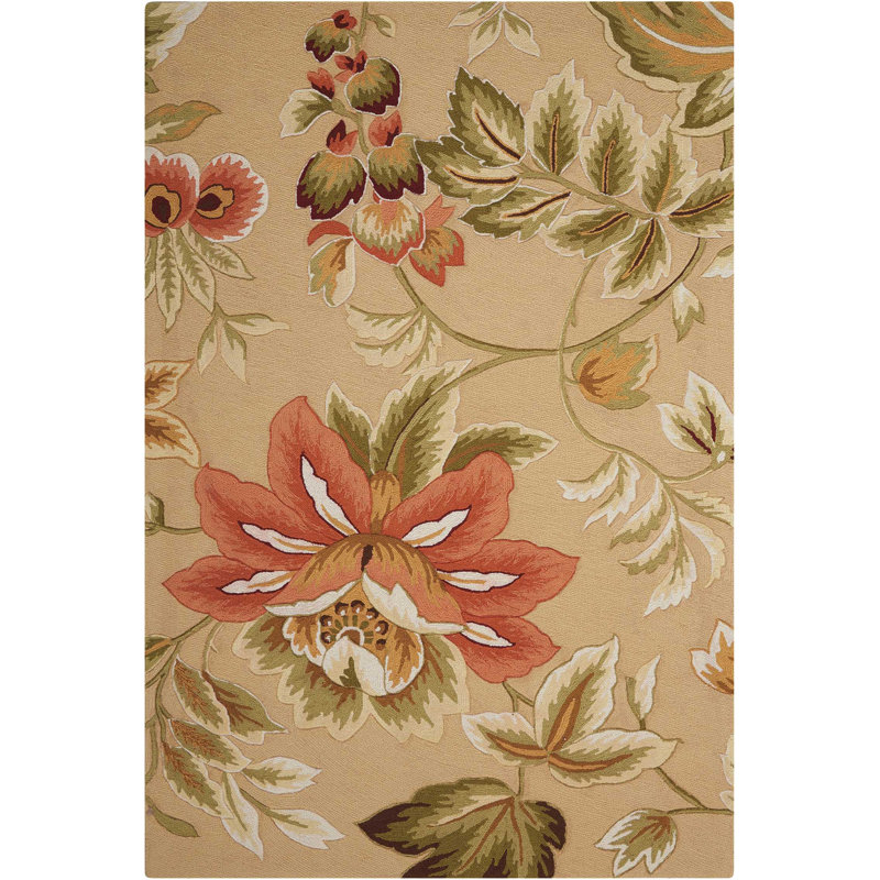 Tapis beige contemporain Karyn, Rectangle 5 pi x 7 pi 6 po