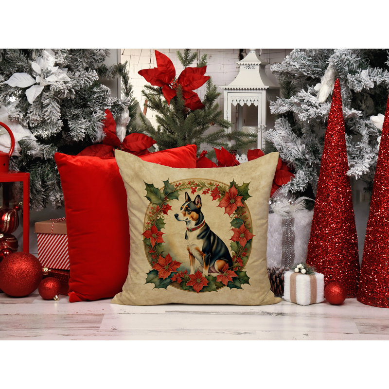 Coussin décoratif intérieur / extérieur en polyester Christmas, 18 po x 18 po, Carré