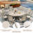 8-Person Aluminum Round Patio Dining Table-601767568