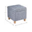 Repose-pieds carré capitonné avec rangement - tissu tissé gris-bleu-431662230