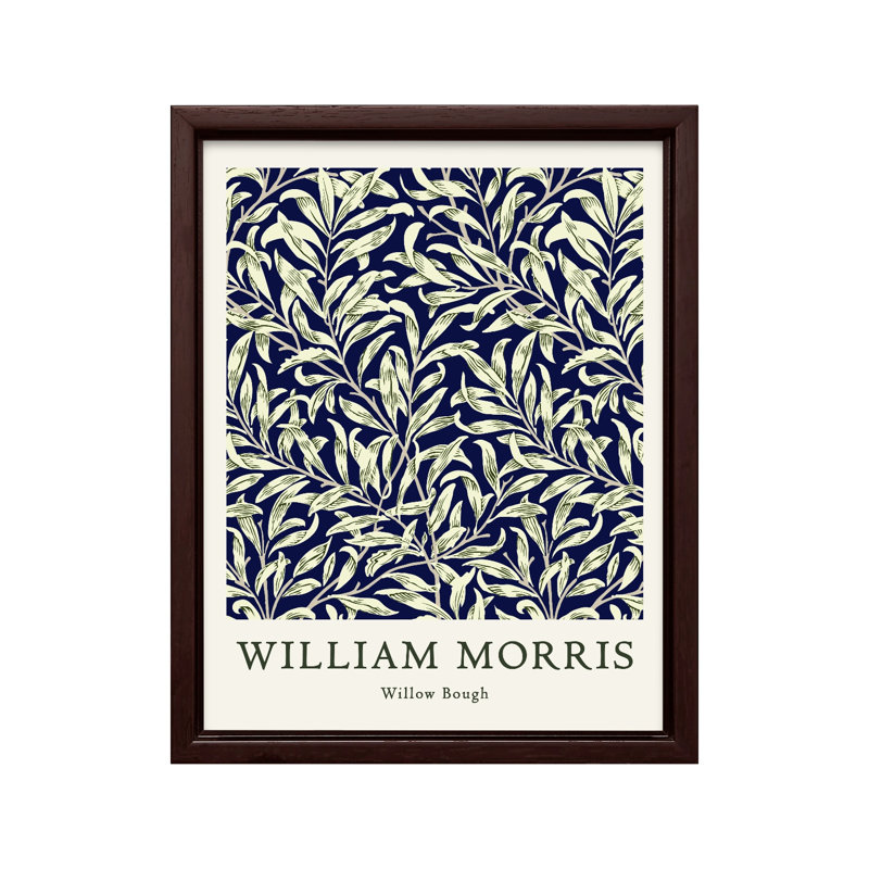 William Morris - Willow Bough No2, Canvas, 08"H x 10"W, Brown Framed