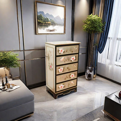 Hand-Painted Classic Wood Drawer Accent Chest