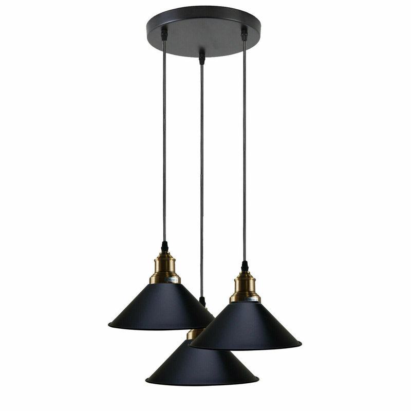 Remi 3 - Light Cluster Pendant, Black inner Gold