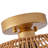 Mecosta 1-Light Gold Unique Design Cage Woven Semi-Flush Mount Light