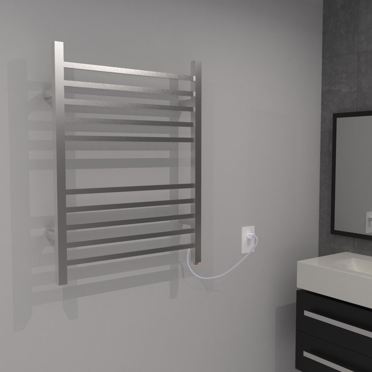 Radiant Square Bars Stainless Steel Plug in Towel Warmer