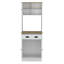 Armoire de cuisine H 67 po, deux armoires, trois portes, deux tablettes ouvertes, un tiroir, option de rangement pour micro-ondes
