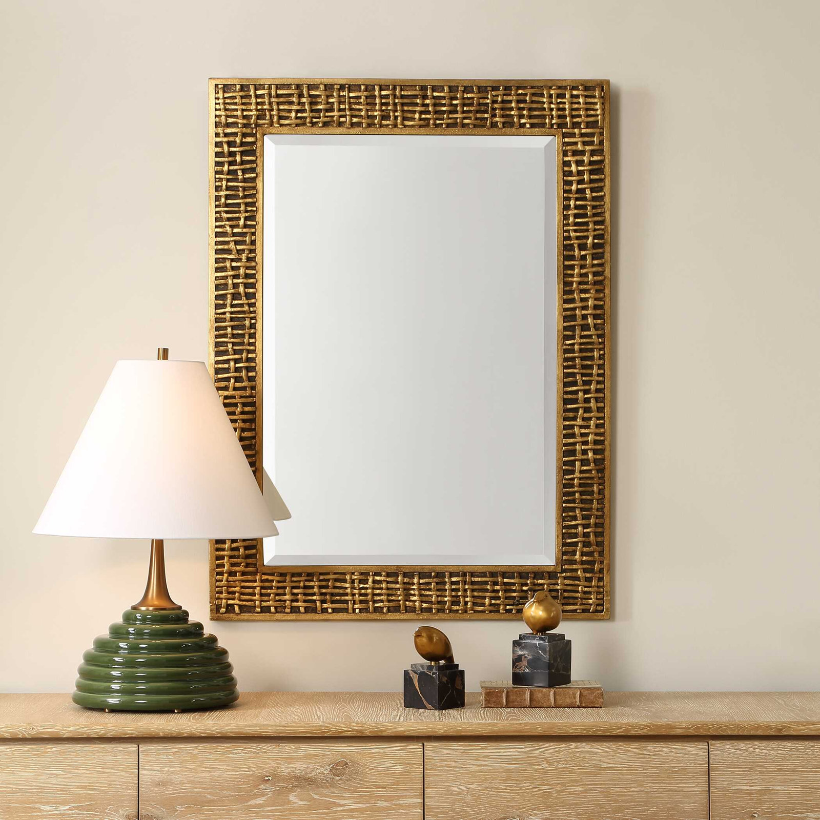  Woven In Time Gold Mirror