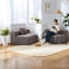 Canapé modulaire moderne 2 places en chenille gris