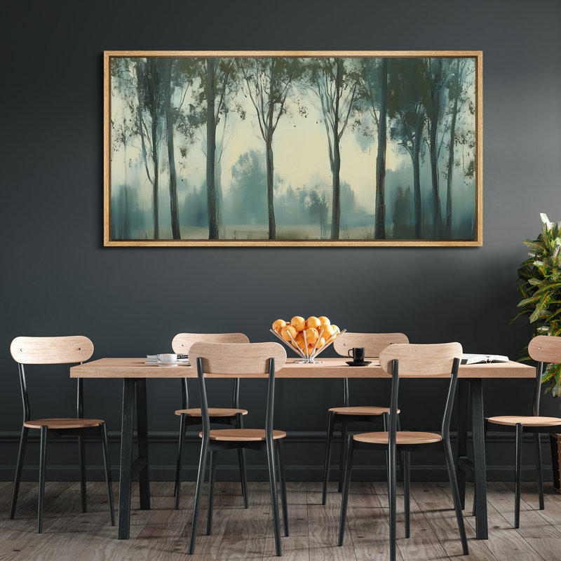 «Abstract Forest Trees», impression sur toile encadrée surdimensionnée, H 30 po x l 60 po, Naturel