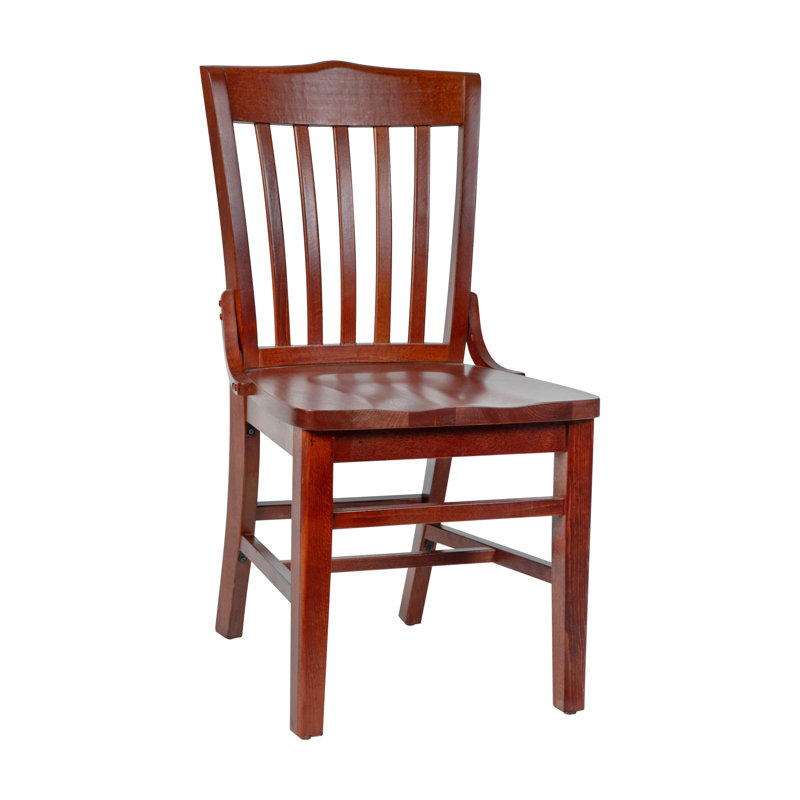 HERCULES Series Finished School House Back Wooden Restaurant Chair, Mahogany