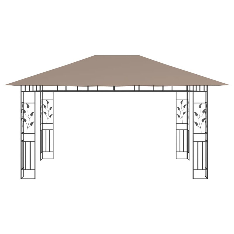 Chaparosa Gazebo With Mosquito Net&LED String Lights 4X3x2.73, Taupe