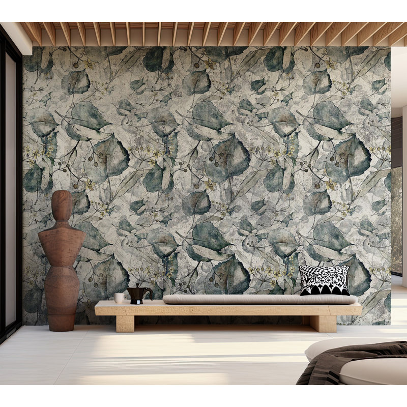 Adhésif mural Braxsten, L 96 po x l 135 po, Bleu sarcelle