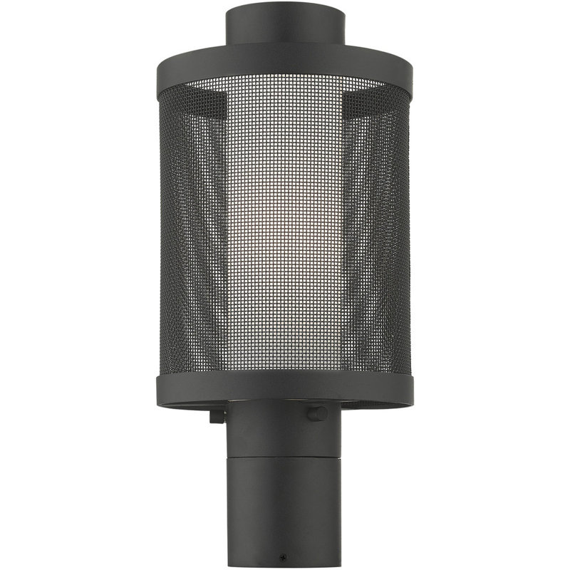 Transparent Lantern Head, Textured Black, 15" H x 7" W x 7" D
