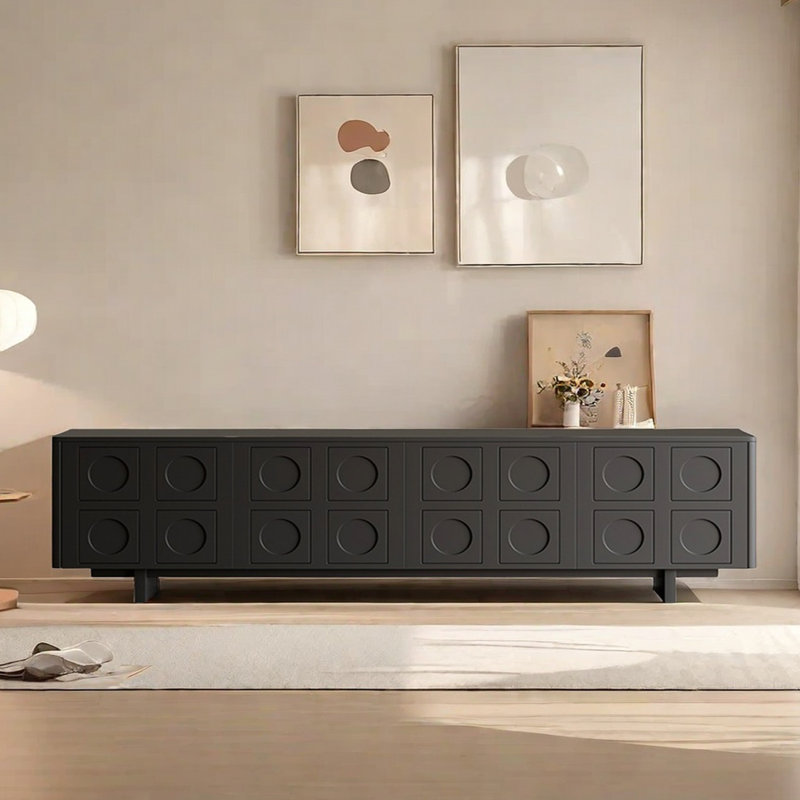 Meuble télé noir de style rétro simple, H 23,62 po x L 70,86 po x l 15,75 po