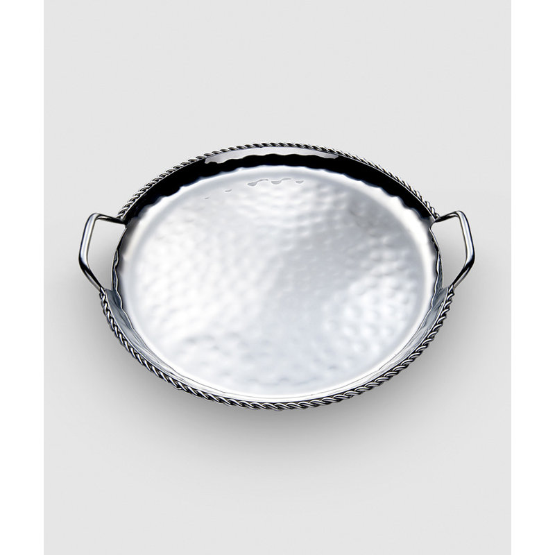 Paloma Round Stainless Steel Tray with Handles