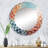 Teal Orange Bold Abstract Flow Collage I Circle Mirror-93188168