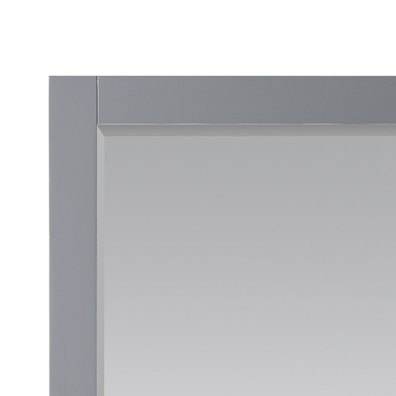 Ivy Wood Wall Mirror, Gray, 36" x 27.2"