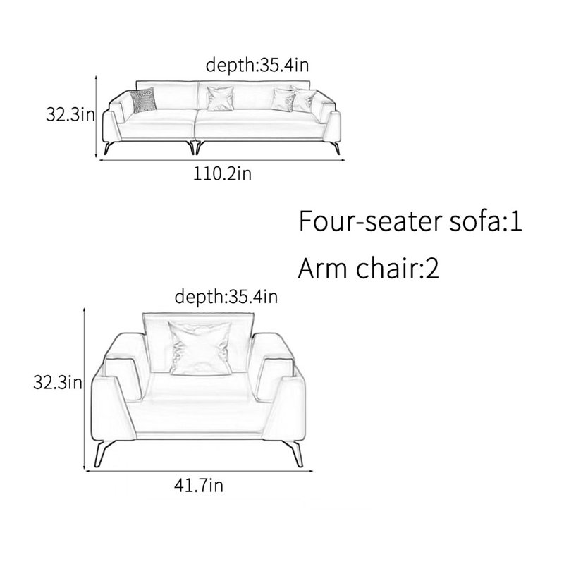 Modern light luxury business office sofa set