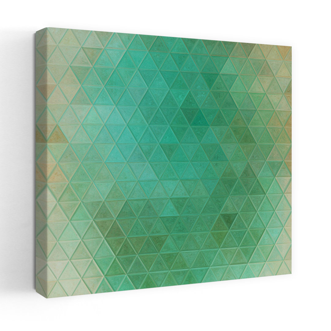 Teal Geometric Mosaic Abstract Colorful Geometric Wall Art Print