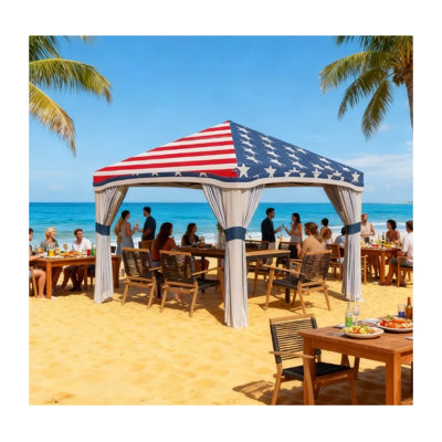 Colorful Pop-Up Canopy Tent with Mesh Netting, Height Adjustable Instant Gazebo for Outdoor Events