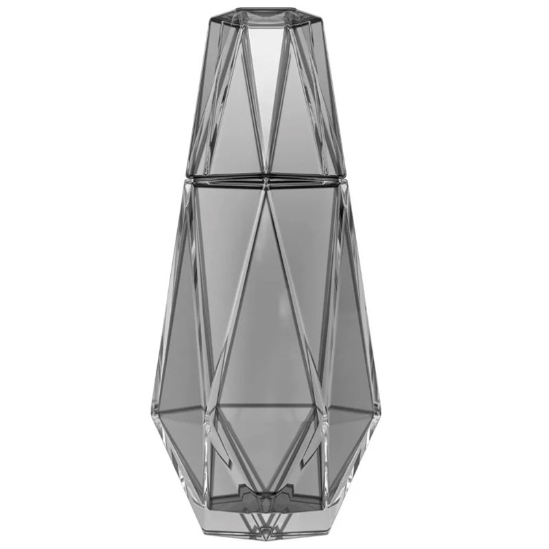Ensemble 2 pièces carafe et tasse géométrique, Gris