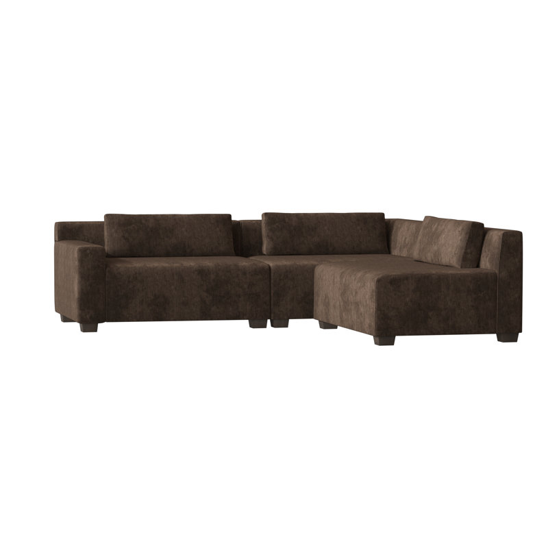 Alisa Chaise Sectional, Highlander Goldenrod, Brown Mahogany
