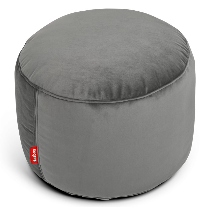Point Pouf Ottoman, Taupe Velvet