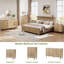 Commode moderne à 6 tiroirs en chêne naturel avec poignées en métal-400446222