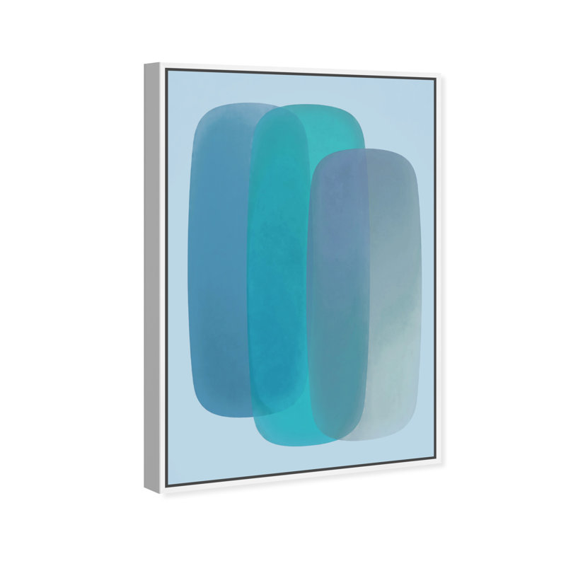 Teal Gradients Print by Oliver Gal, 31"H x 21"W, White Floater Frame