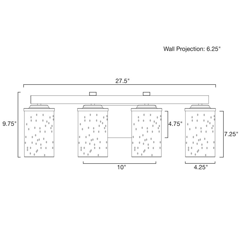 Éclairage pour salle de bain 4 lumières Dhaka