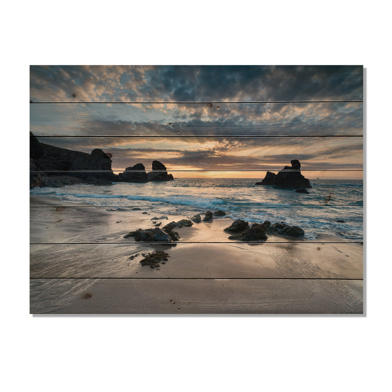 Magnifique baie de Porthcothan - imprimé bord de mer, H 15 po x l 20 po, Impression encadrée, Wood