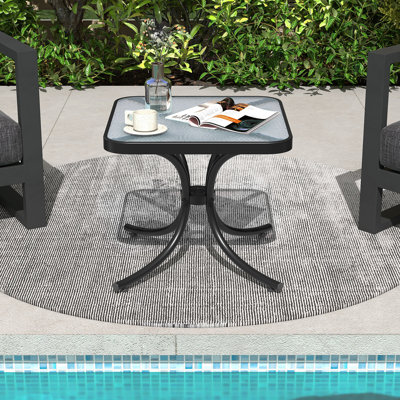 Square Metal Outdoor Side Table , 20'' in. W 20'' in. D
