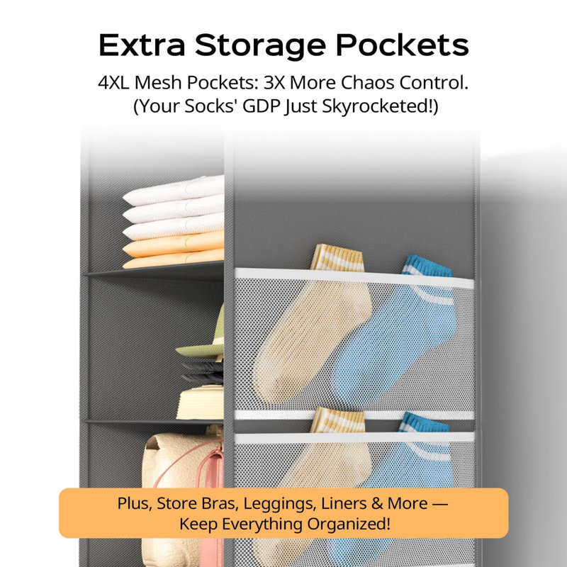Non-woven Hanging Organiser, Grey