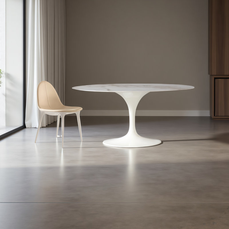 Table de salle à manger ovale blanche